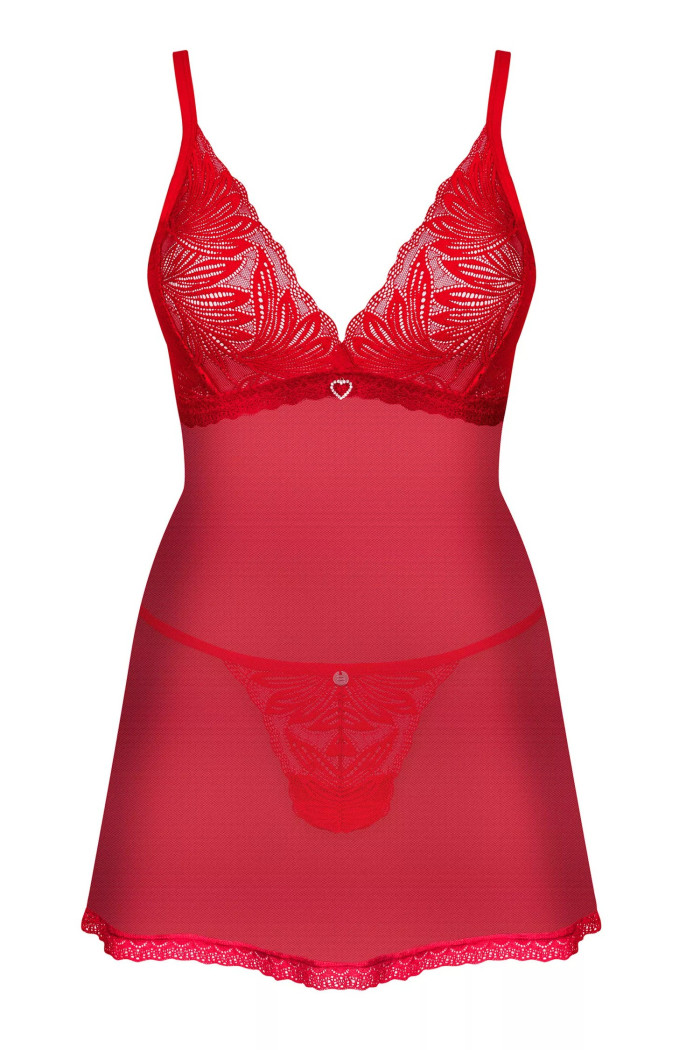 Комбінація прозора з трусиками Obsessive Chilisa babydoll