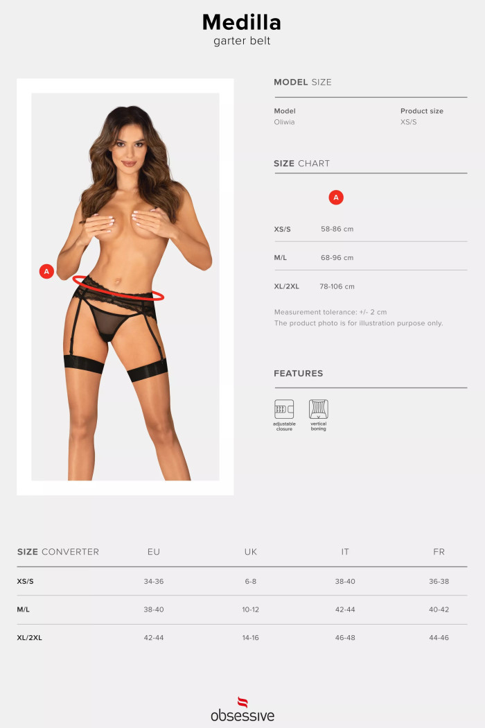 Пояс для панчіх мереживний Obsessive Medilla