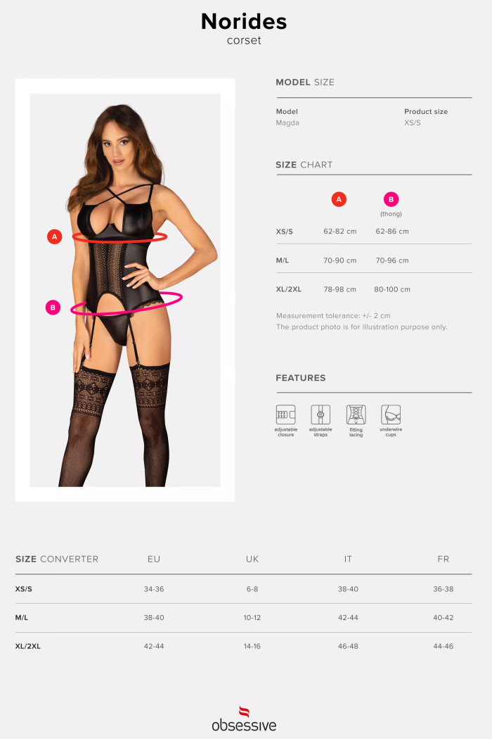 Корсет латексний з трусиками Obsessive Norides Corset