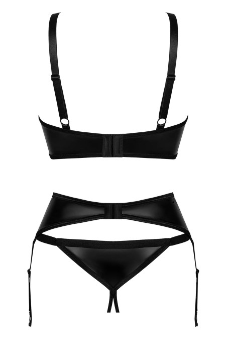 Комплект латексний з поясом для панчох Obsessive Armares garter belt set
