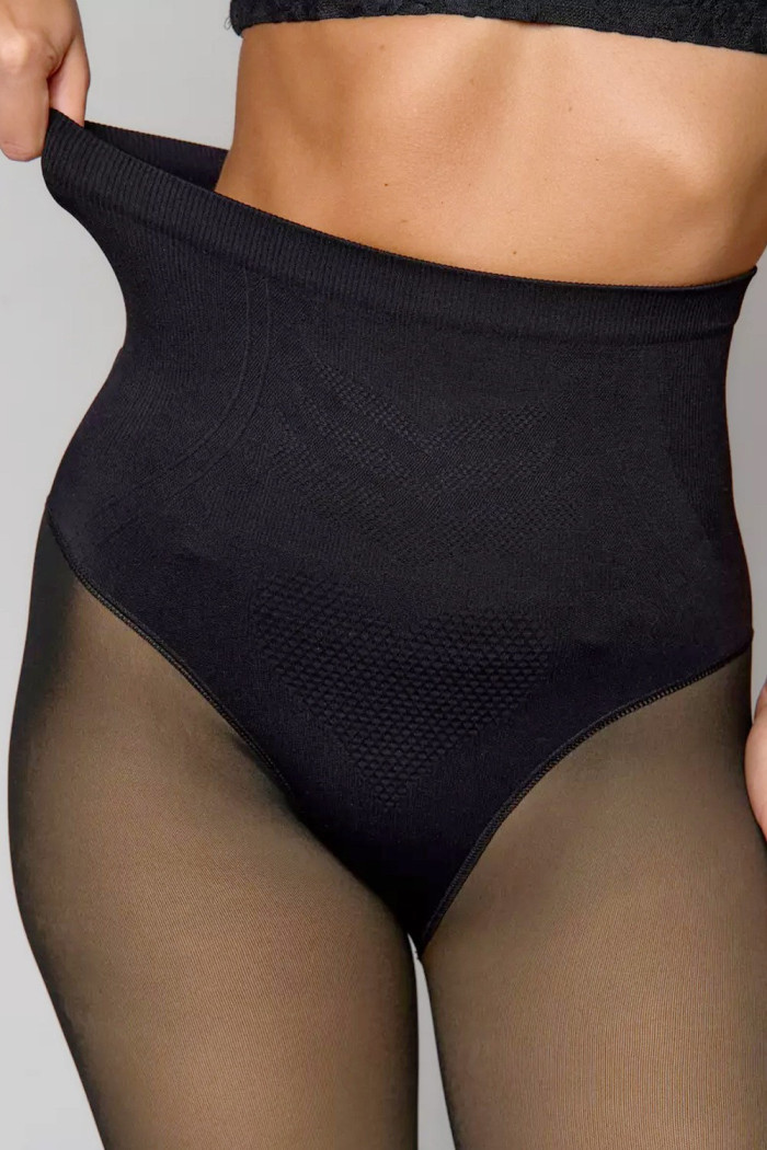 Колготки з прозорим ефектом та коригуючим поясом Caimax 673 180d