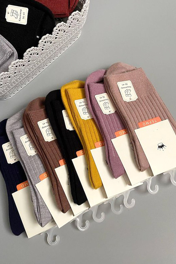 Шкарпетки в рубчик з кашеміром InSecret BY291