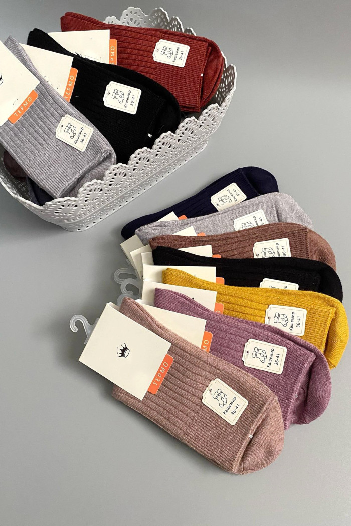 Шкарпетки в рубчик з кашеміром InSecret BY291