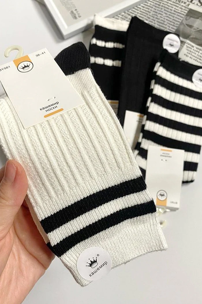 Шкарпетки в рубчик з кашеміром InSecret BY561 Stripe