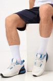 Шкарпетки чоловічі високі білі з синьою стопою Steven 057 Sport_360