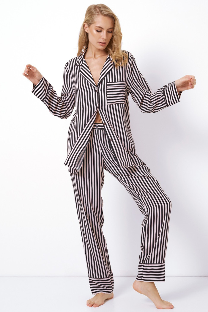 Піжама жіноча - сорочка з брюками в смужку ARUELLE BRITTANY LONG