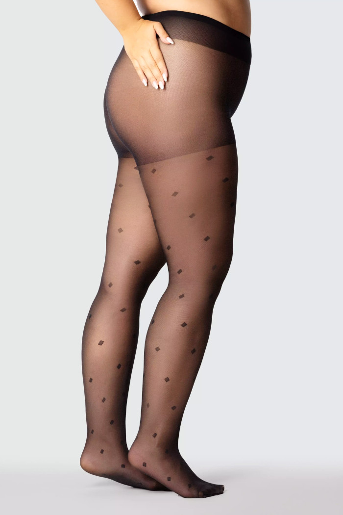 Колготки большого размера с принтом Mona Diamond Rain 30 den