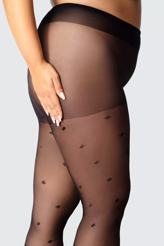 Колготки большого размера с принтом Mona Diamond Rain 30 den