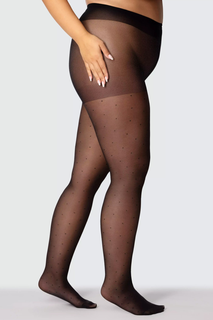 Колготки в горошек большого размера Mona Dots Right 30