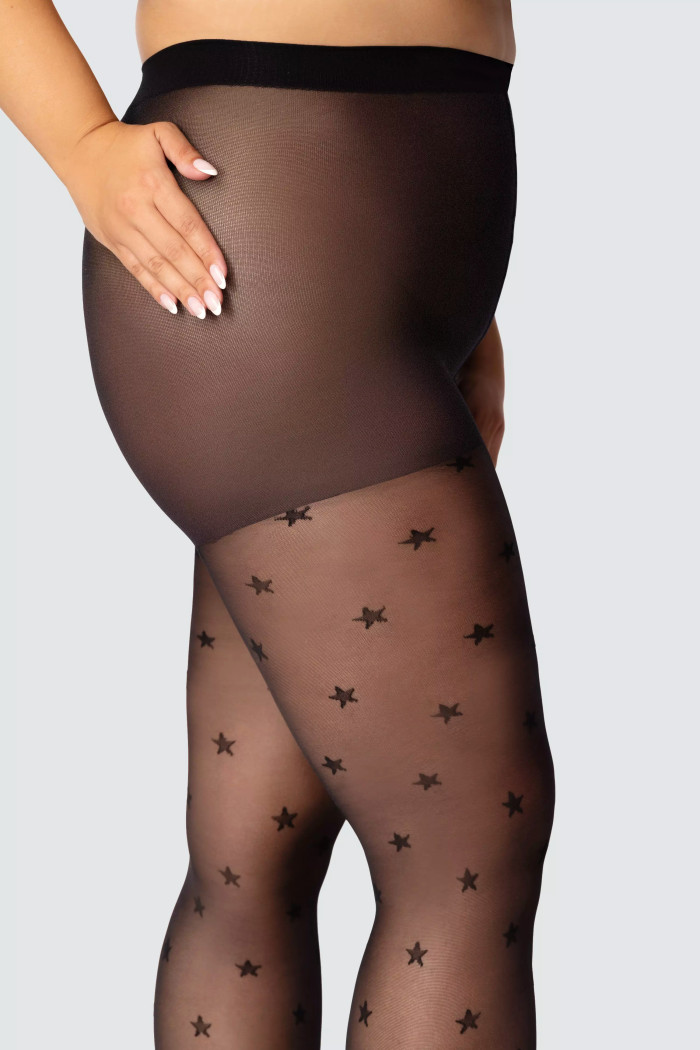 Колготки большого размера с принтом Звезды Mona Star 30