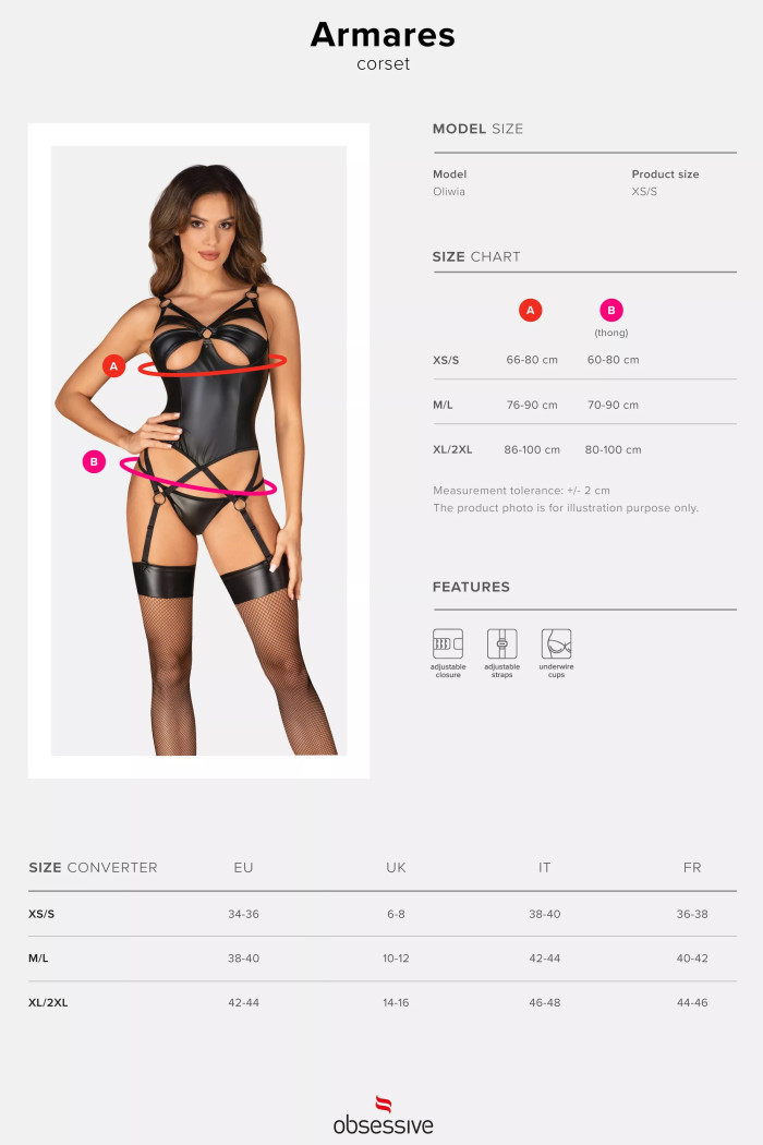 Корсет латексный с трусиками Obsessive Armares corset