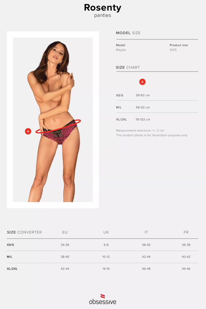 Трусики-бразиліани мереживні Obsessive Rosenty