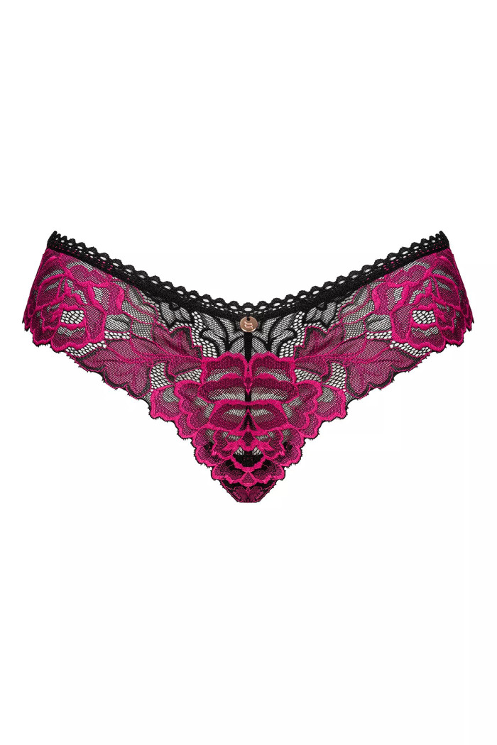 Трусики-бразиліани мереживні Obsessive Rosenty