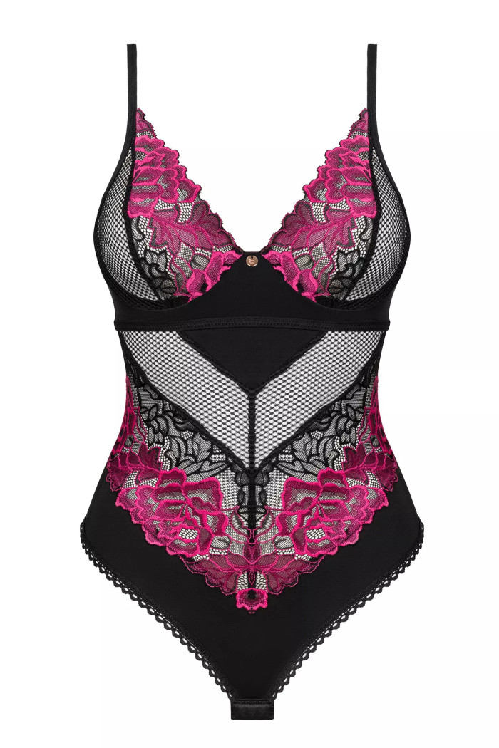 Боді жіноче мереживне Obsessive Rosenty