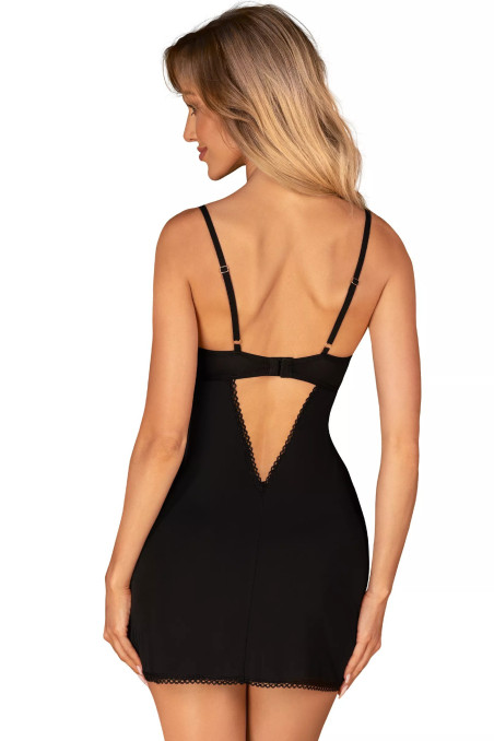 Комбінація сатинова з трусиками Obsessive Rosenty chemise
