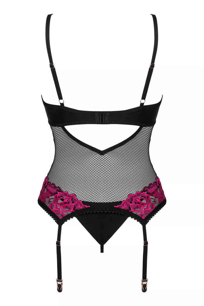 Розкішний корсет з трусиками Obsessive Rosenty corset