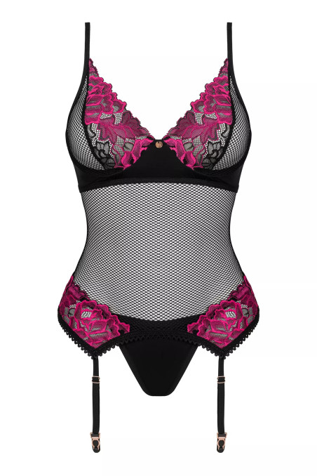 Розкішний корсет з трусиками Obsessive Rosenty corset