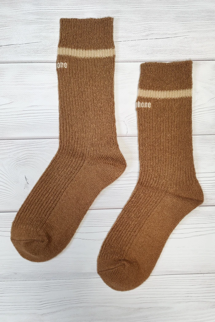 Шкарпетки теплі в рубчик з вовною альпаки Aura.Via NBX959