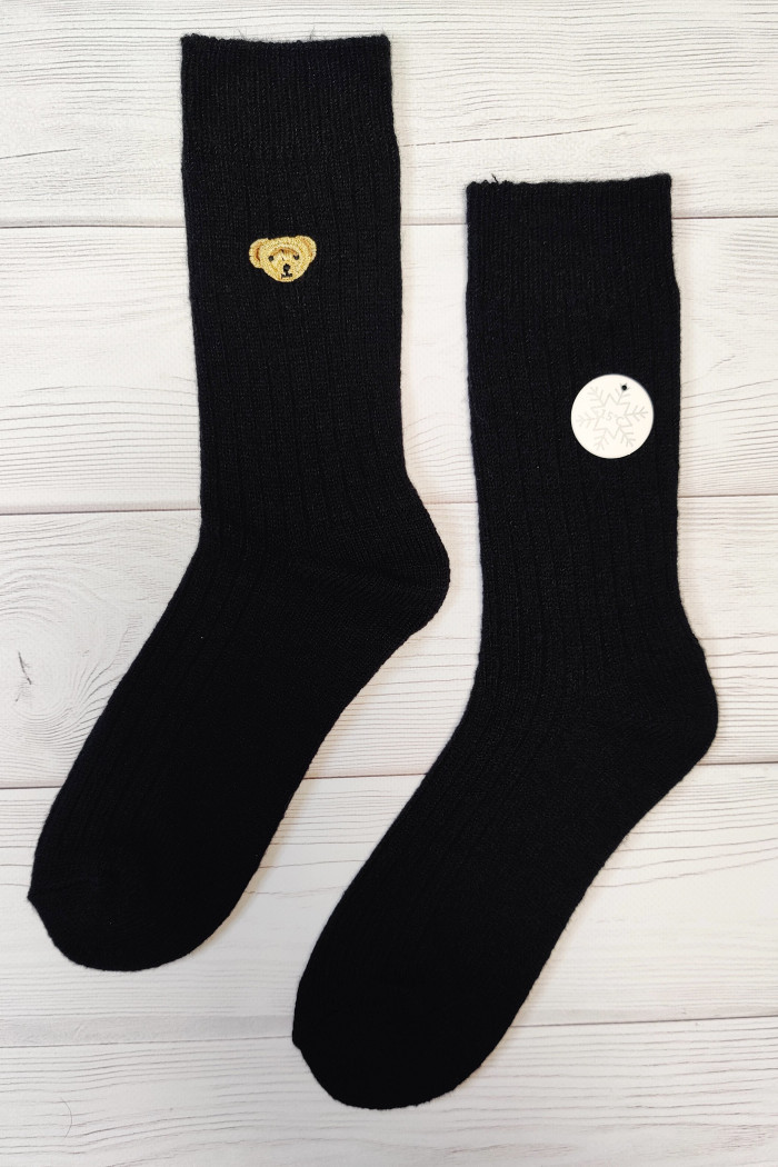 Шкарпетки теплі в рубчик з вовною альпаки Aura.Via NBX181