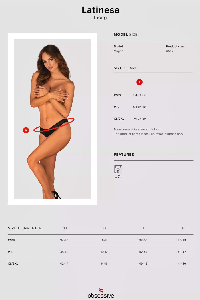 Трусики з відкритим доступом Obsessive Latinesa otwarte