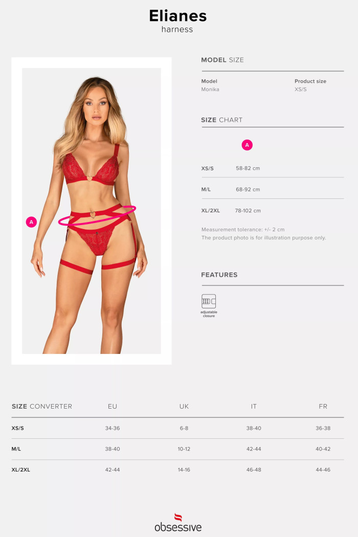 Пояс-портупея Obsessive Elianes harness