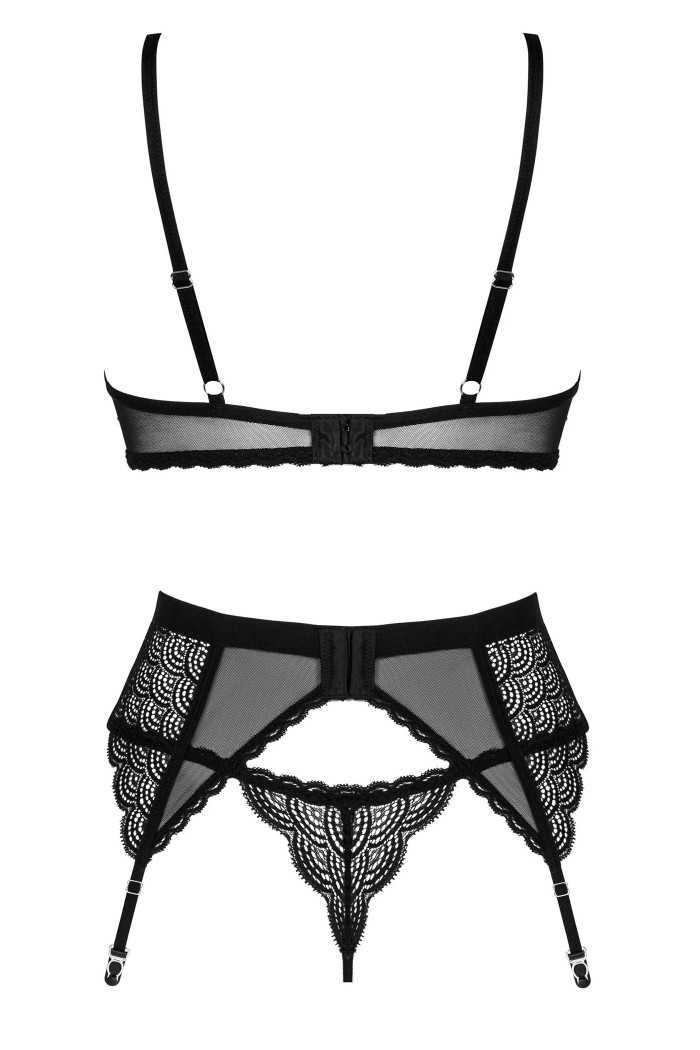 Комплект белья кружевной с поясом Obsessive Chemeris set