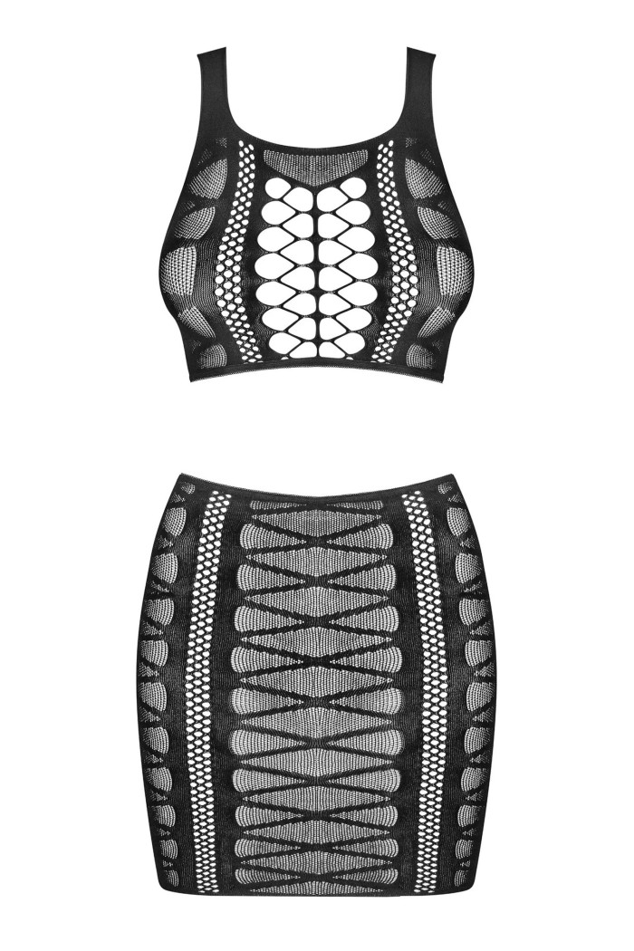 Комплект в сітку - топ та спідниця Obsessive K102 top
