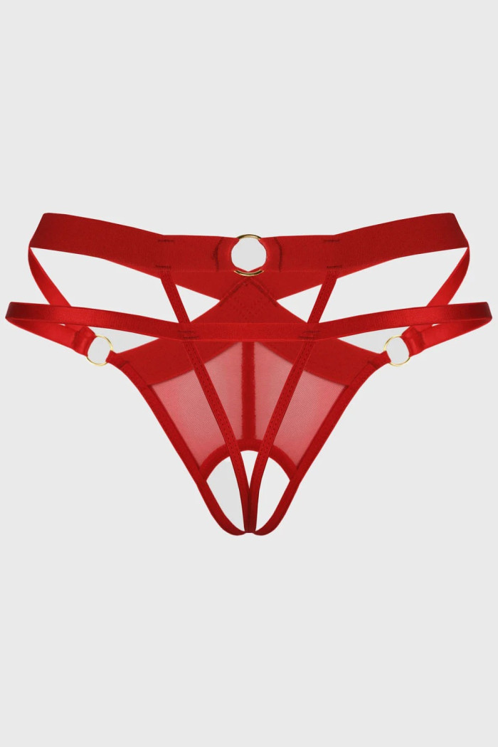 Стрінги високі з відкритим доступом Anais Meredith Red