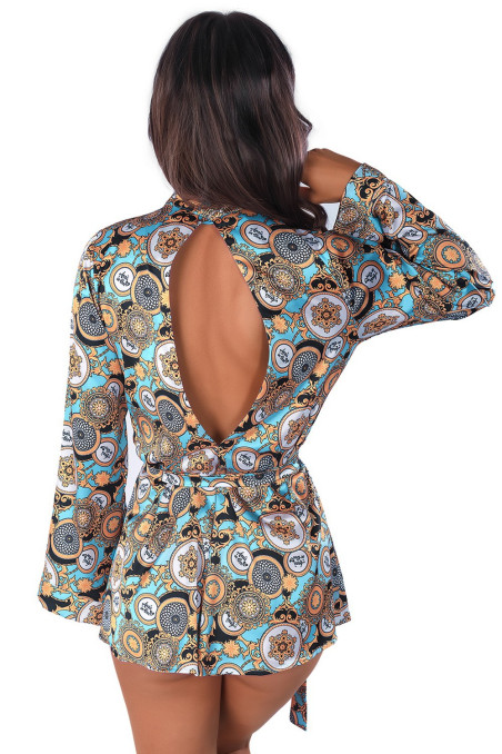 Халатик-пеньюар атласний короткий Anais Lazulie short robe