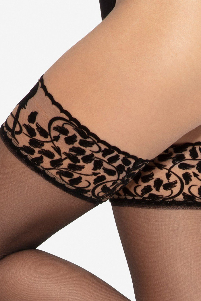 Чулки с пикантным рисунком Gatta Ars Amandi Devilia-Angelia