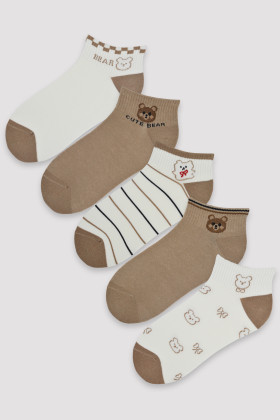 Шкарпетки жіночі короткі з Ведмедиком Noviti ST038-01