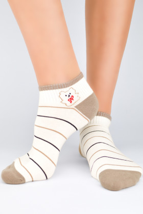 Шкарпетки жіночі короткі в смужку Noviti ST038-03