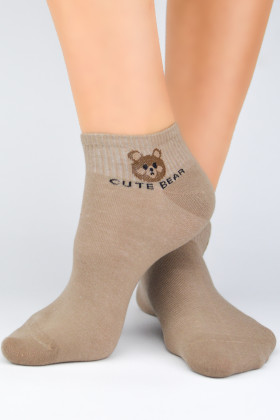 Шкарпетки жіночі короткі з Ведмедиком Noviti ST038-05