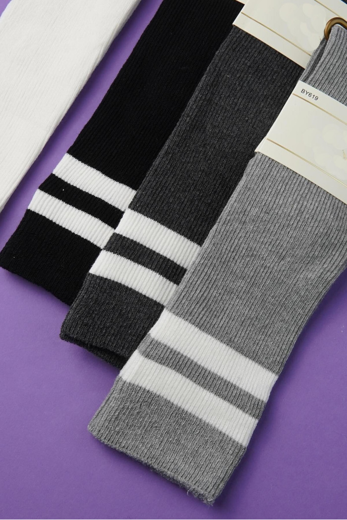 Гольфи бавовняні в рубчик зі смужками InSecret BY619