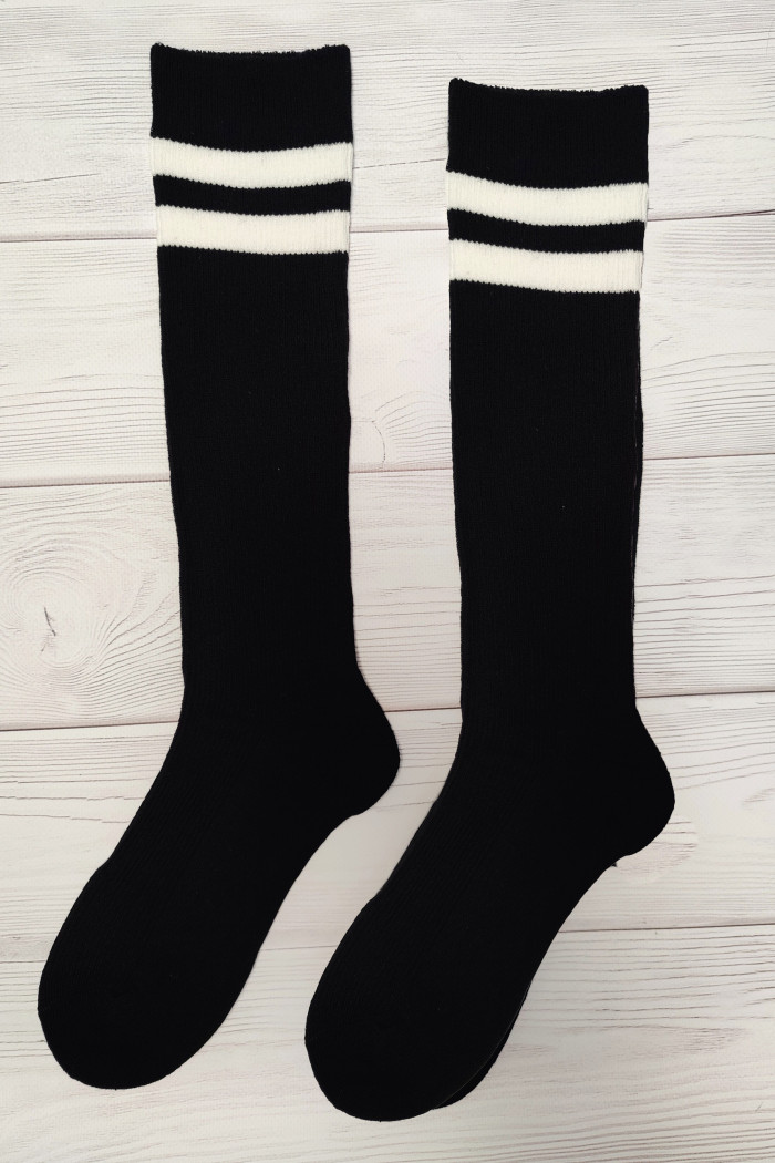 Гольфи бавовняні в рубчик зі смужками InSecret BY619