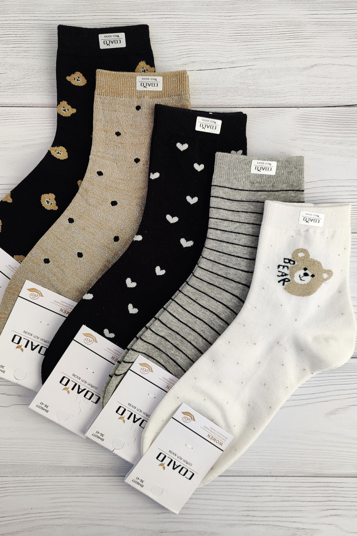 Носочки хлопковые с люрексом InSecret Coalo BM6017-01