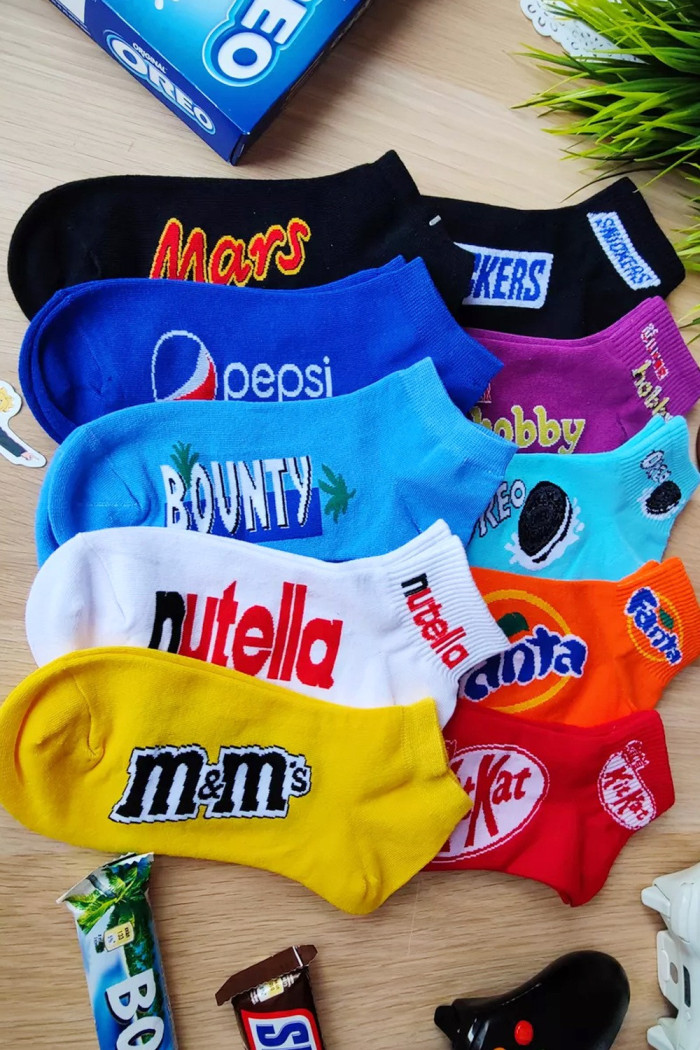 Носочки короткие хлопковые с принтом Mars Coalo BH6011