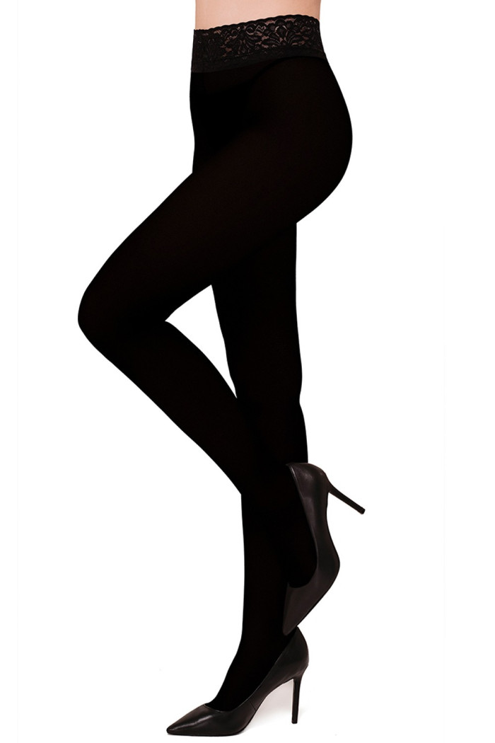 Колготки плотные с кружевным поясом Annes Sensual 100