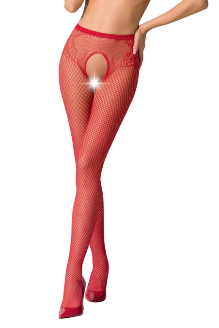 Колготки в сітку з вирізом Passion S019