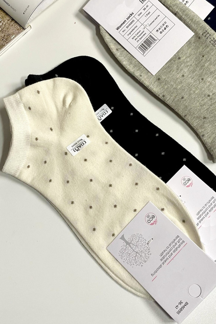 Шкарпетки короткі бавовняні в горошок InSecret Coalo BM6895