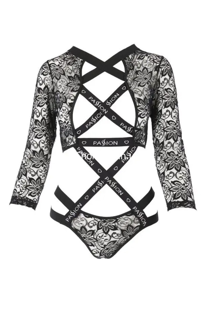Боді з ремінцями і відкритим бюстом Passion Leticia