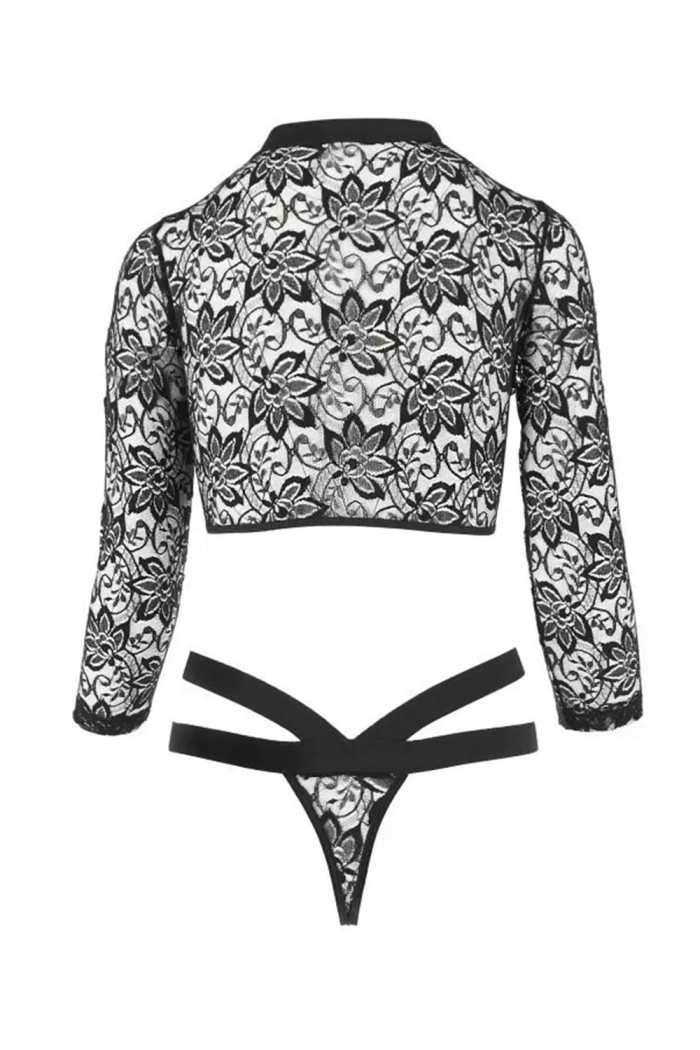 Боді з ремінцями і відкритим бюстом Passion Leticia