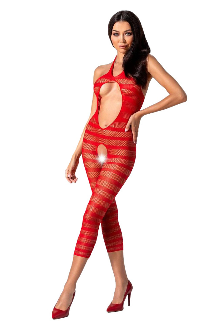 Бодистокинг сетка с вырезом Passion BS 081 Red