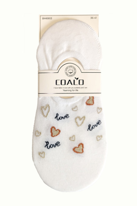 Сліди-Шкарпетки короткі бавовняні з принтом Coalo BM6903 Love