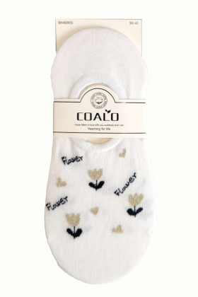 Сліди-Шкарпетки короткі бавовняні з принтом Coalo BM6903 Flowers