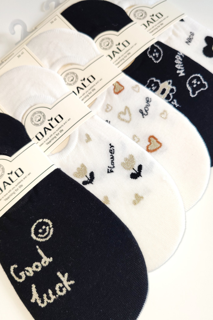 Сліди-Шкарпетки короткі бавовняні з принтом Coalo BM6903 Flowers