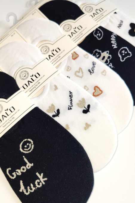 Сліди-Шкарпетки короткі бавовняні з принтом Coalo BM6903 Good Luck