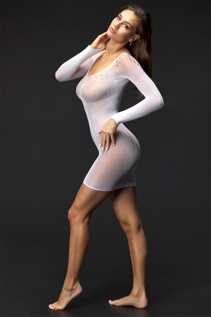 Платье-сетка c длинным рукавом Passion BS 101