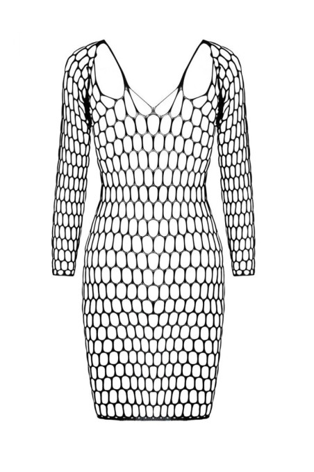 Платье прозрачное в крупную сетку Passion BS 093