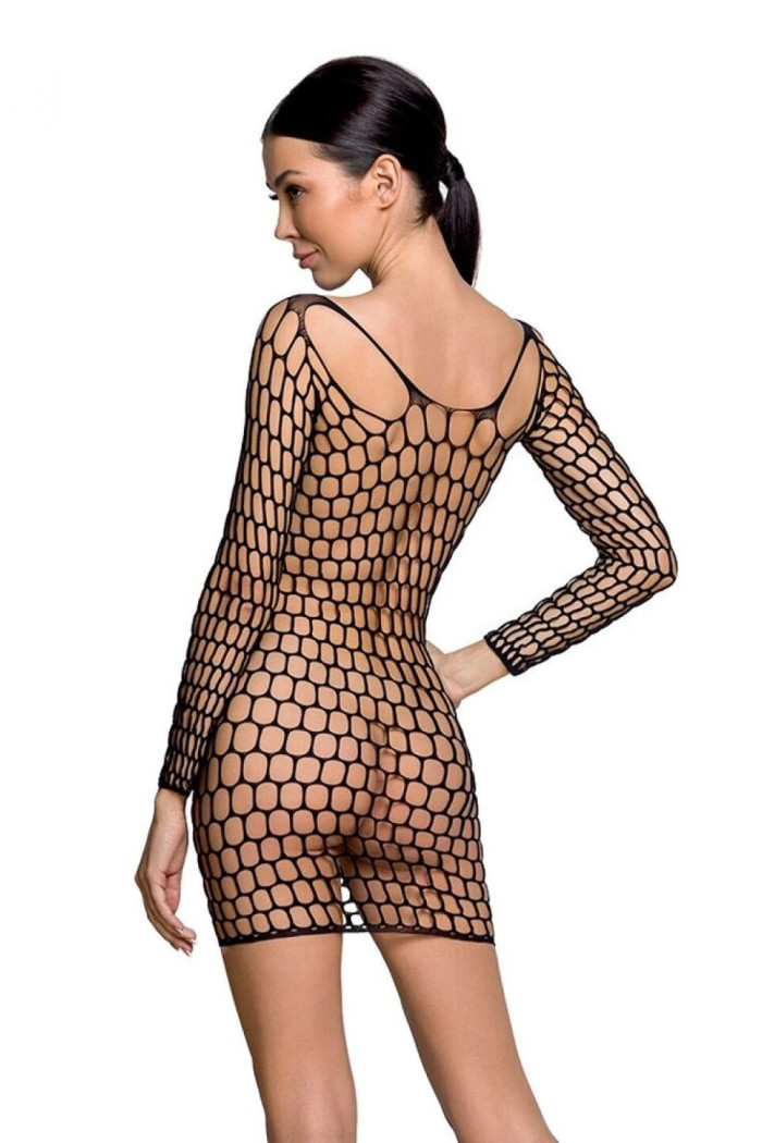 Платье прозрачное в крупную сетку Passion BS 093